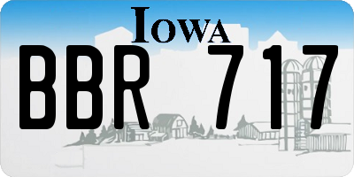 IA license plate BBR717