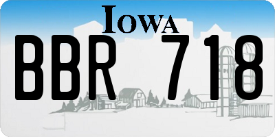 IA license plate BBR718