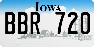 IA license plate BBR720