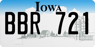 IA license plate BBR721