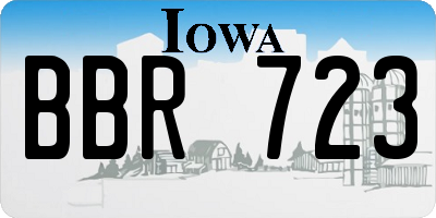 IA license plate BBR723