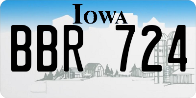 IA license plate BBR724