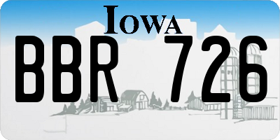 IA license plate BBR726