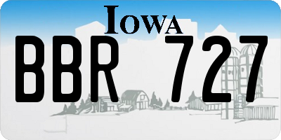 IA license plate BBR727