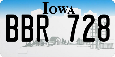 IA license plate BBR728