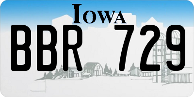 IA license plate BBR729