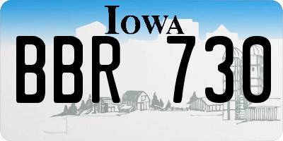 IA license plate BBR730