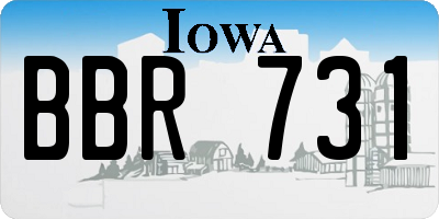IA license plate BBR731
