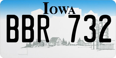 IA license plate BBR732