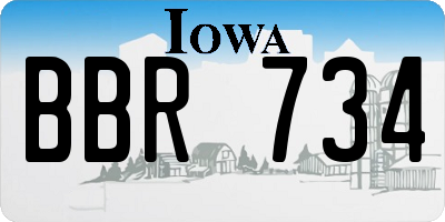 IA license plate BBR734