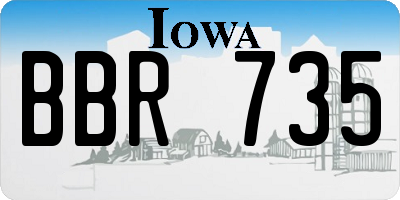 IA license plate BBR735