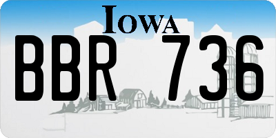 IA license plate BBR736