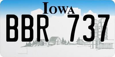 IA license plate BBR737