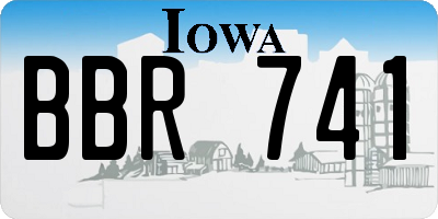 IA license plate BBR741