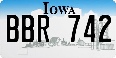 IA license plate BBR742