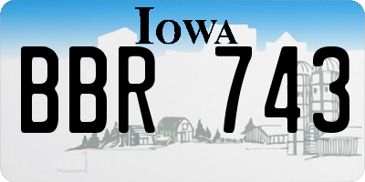 IA license plate BBR743