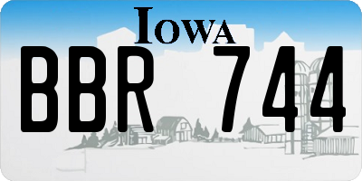IA license plate BBR744