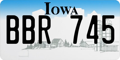IA license plate BBR745