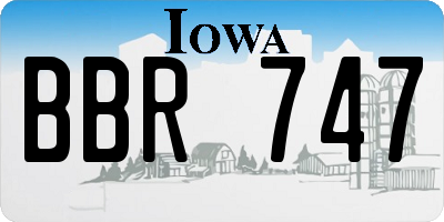 IA license plate BBR747