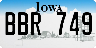IA license plate BBR749