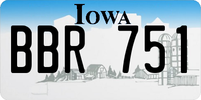 IA license plate BBR751