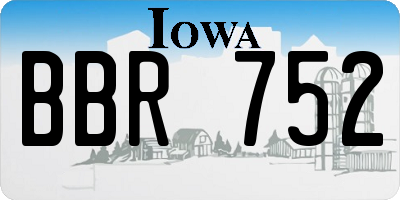 IA license plate BBR752