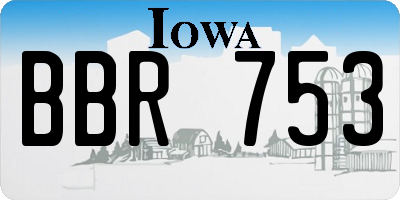 IA license plate BBR753