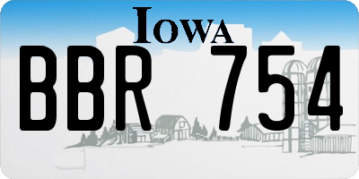 IA license plate BBR754