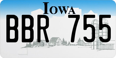 IA license plate BBR755