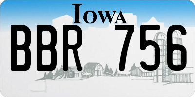 IA license plate BBR756