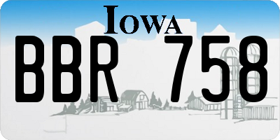 IA license plate BBR758