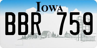 IA license plate BBR759