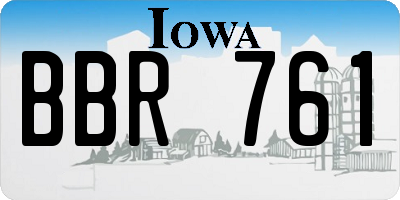 IA license plate BBR761