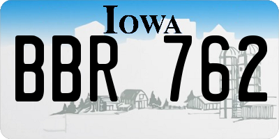 IA license plate BBR762