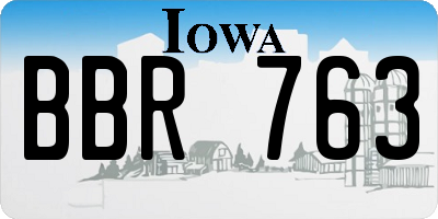 IA license plate BBR763