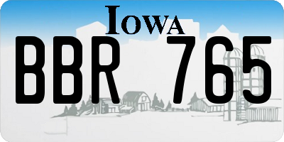 IA license plate BBR765