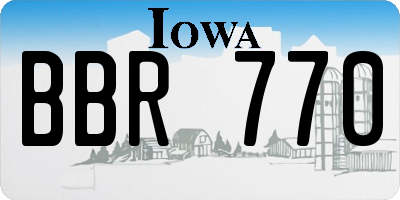 IA license plate BBR770