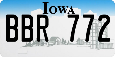 IA license plate BBR772