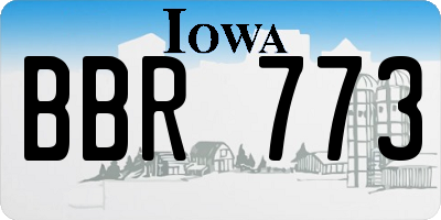 IA license plate BBR773