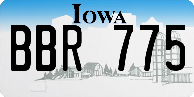 IA license plate BBR775