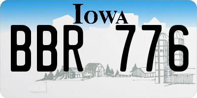 IA license plate BBR776