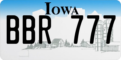 IA license plate BBR777