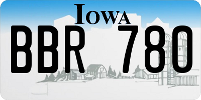 IA license plate BBR780