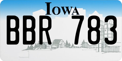 IA license plate BBR783