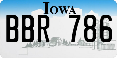 IA license plate BBR786