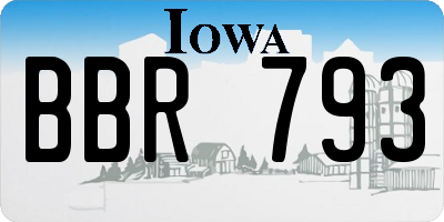 IA license plate BBR793