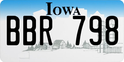 IA license plate BBR798