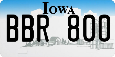 IA license plate BBR800