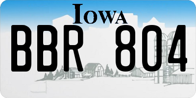 IA license plate BBR804