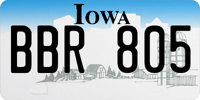 IA license plate BBR805